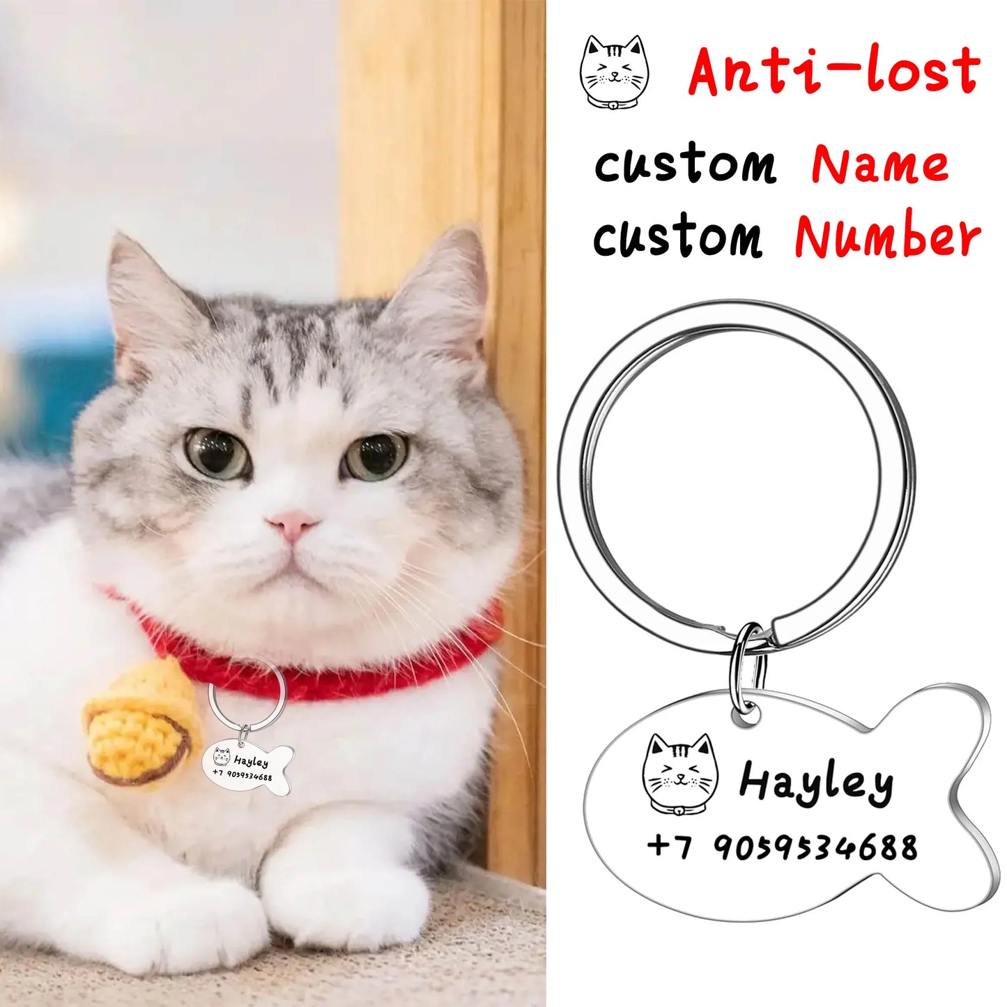 Custom Dog Anti-Lost Information Card Keychain